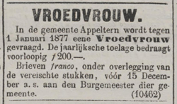Vroedvrouw gevraagd